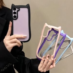 Samsung Cat Ear Cute Bumper Pre-Order Transparent Clear Case