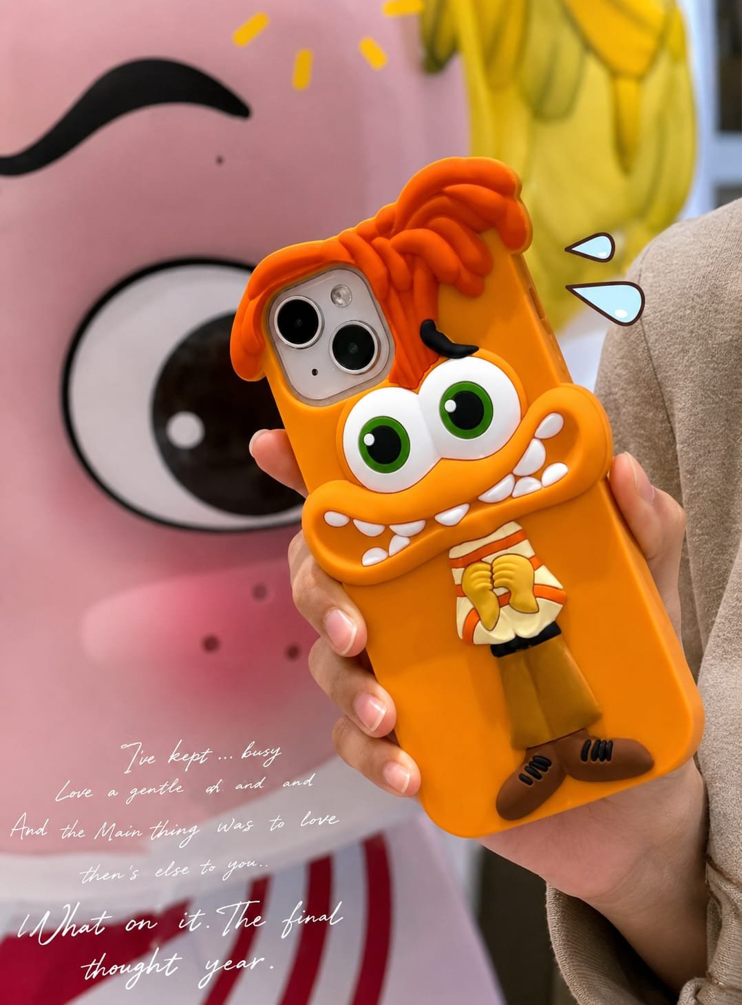 3D iPhone Inside Out Character Anxiety Pre-Order Rubber Silicone Case - Image 3