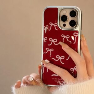 Red Cute Bow High Quality Silver Bumper Pre-Order iPhone Case