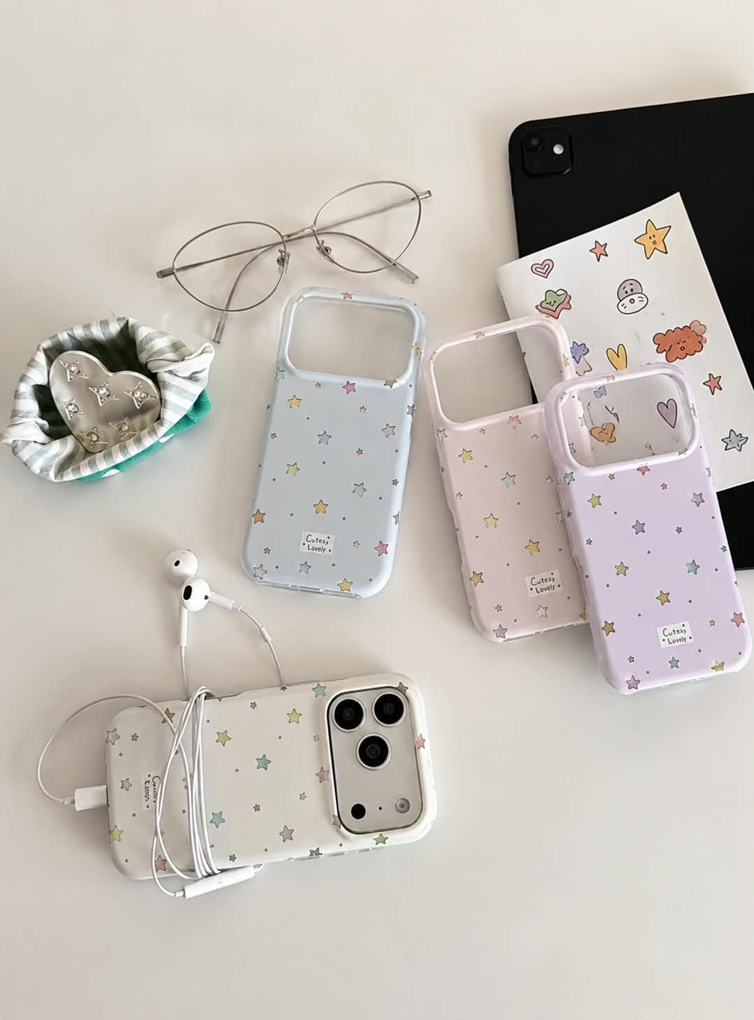 Double Layer Star With Metal Love Pre-Order Phone Holder iPhone Case - Image 4
