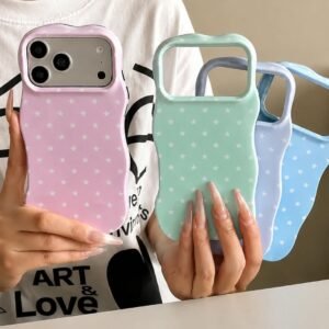 Wavy Bumper Cute White Stars Pre-Order iPhone Protection Silicone Case