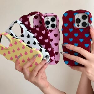 Wavy Bumper Cute Hearts Pre-Order iPhone Protection Silicone Case
