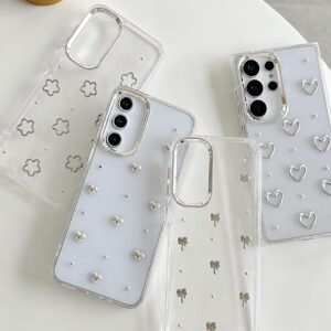 Samsung Heart Diamond Crystal Glitter Transparent Pre-Order Soft Silicone Case