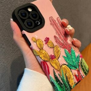 Samsung Cactus Floral Flower Textured Siicone Case