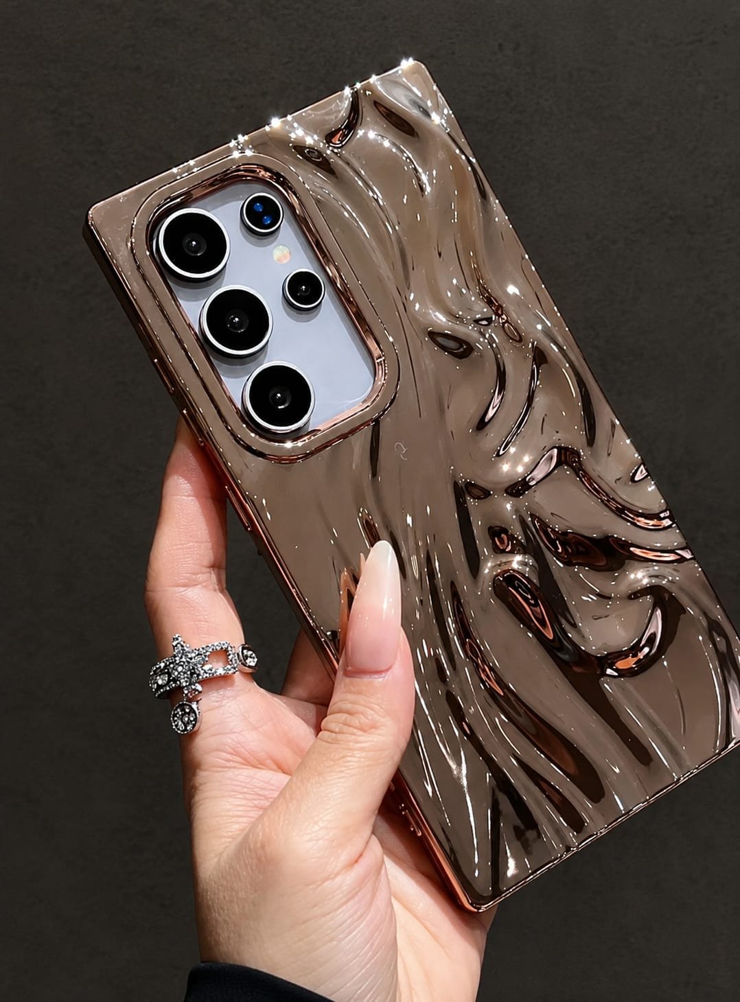 Samsung Luxury Electroplated Plating Soft TPU Textured Protective Case - Image 2