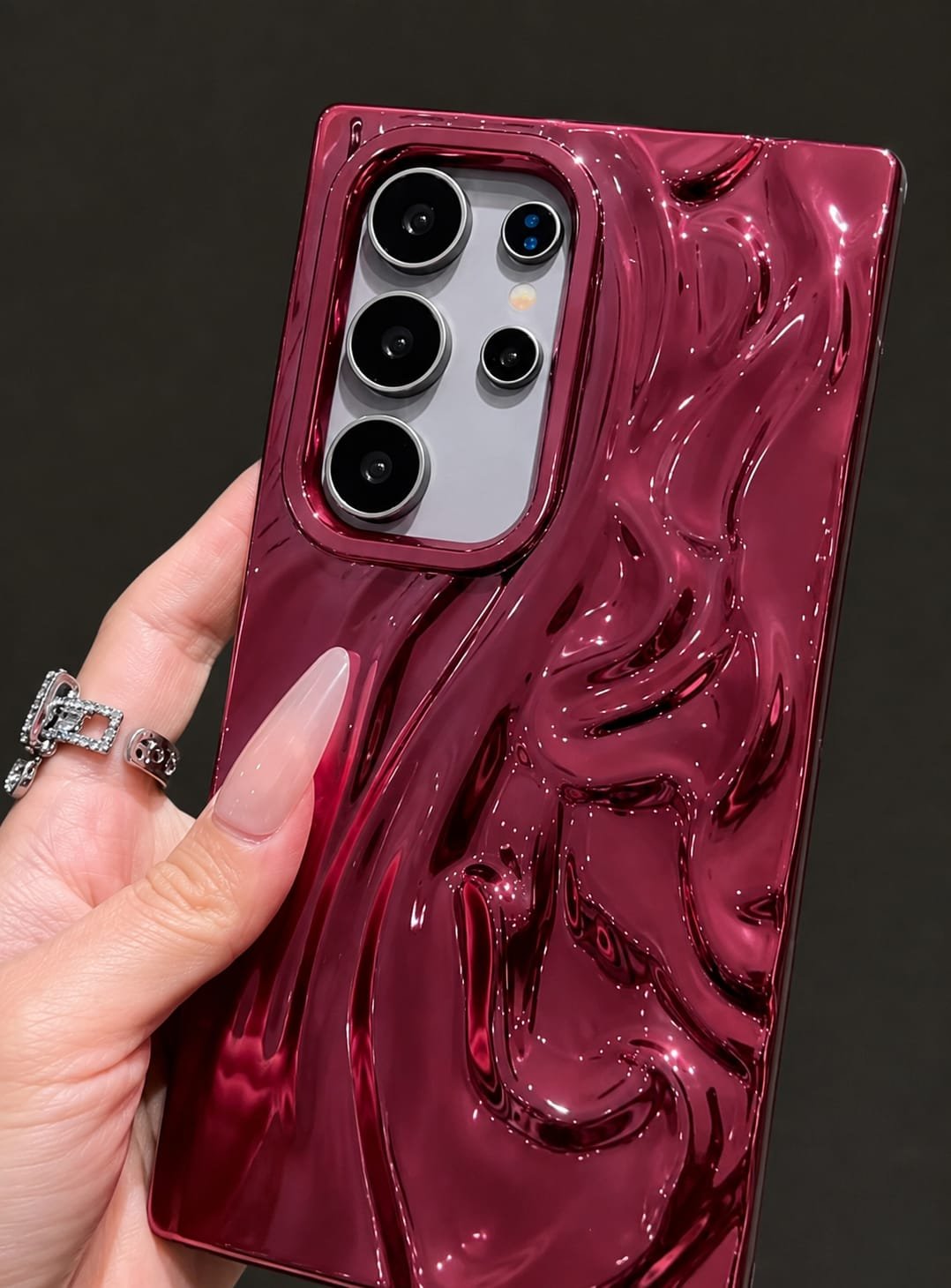 Samsung Luxury Electroplated Plating Soft TPU Textured Protective Case - Image 3