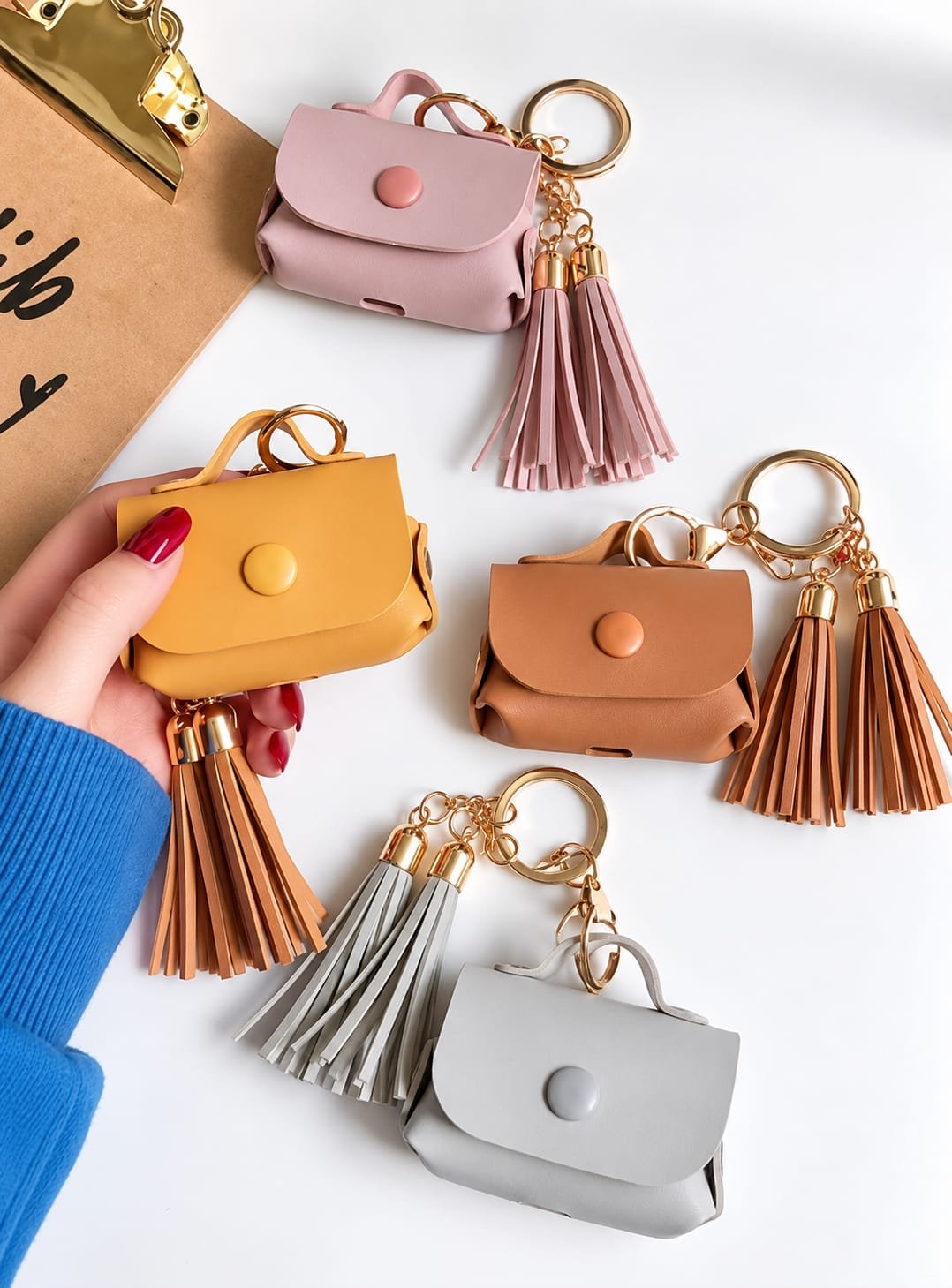 Luxury Leather With Lanyard Hanging Airpod Case