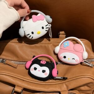 3D Cute Melody Cartoon Rubber Silicone Airpod Case With Ring Hanging
