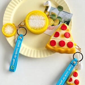 Pizza Lover Keychain Rubber Silicone Airpod Case
