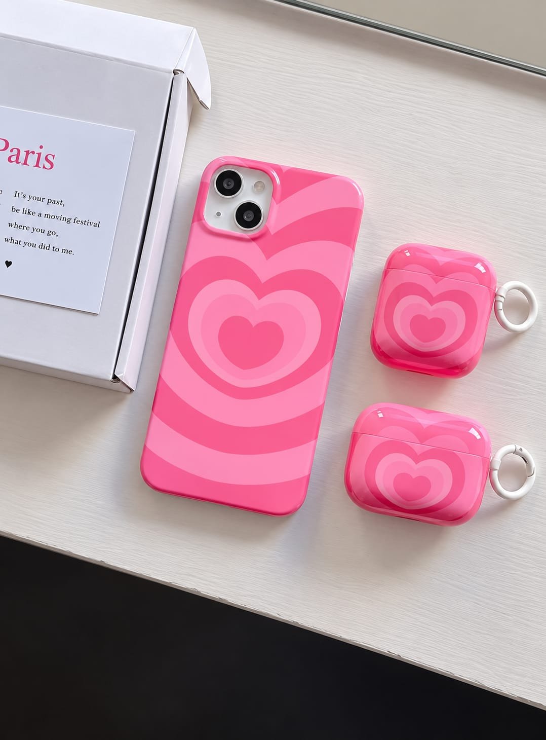 Pink Hearts Airpod Glossy Case