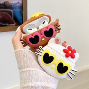 Kitty Sunglasses Rubber Silicone Airpod Case
