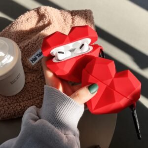 Red Heart Rubber Pre-Order Silicone Airpod Case