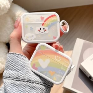 Cute Square Rainbow Heart Airpod Case